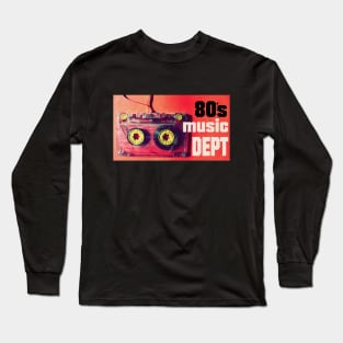 80s music department vintage cassete posterart Long Sleeve T-Shirt